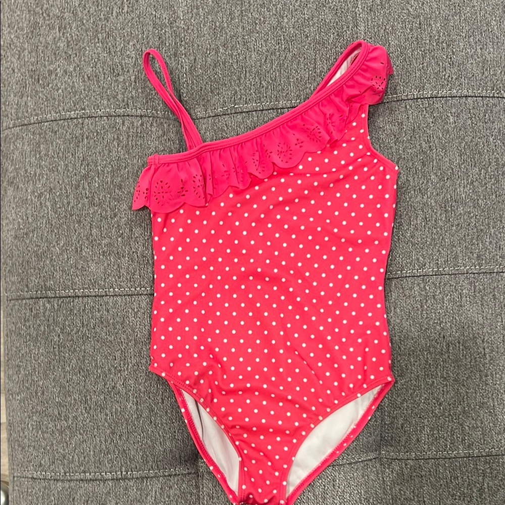 Gymboree Kids girls size 7/8 Pink Polka Dot Swimsuit